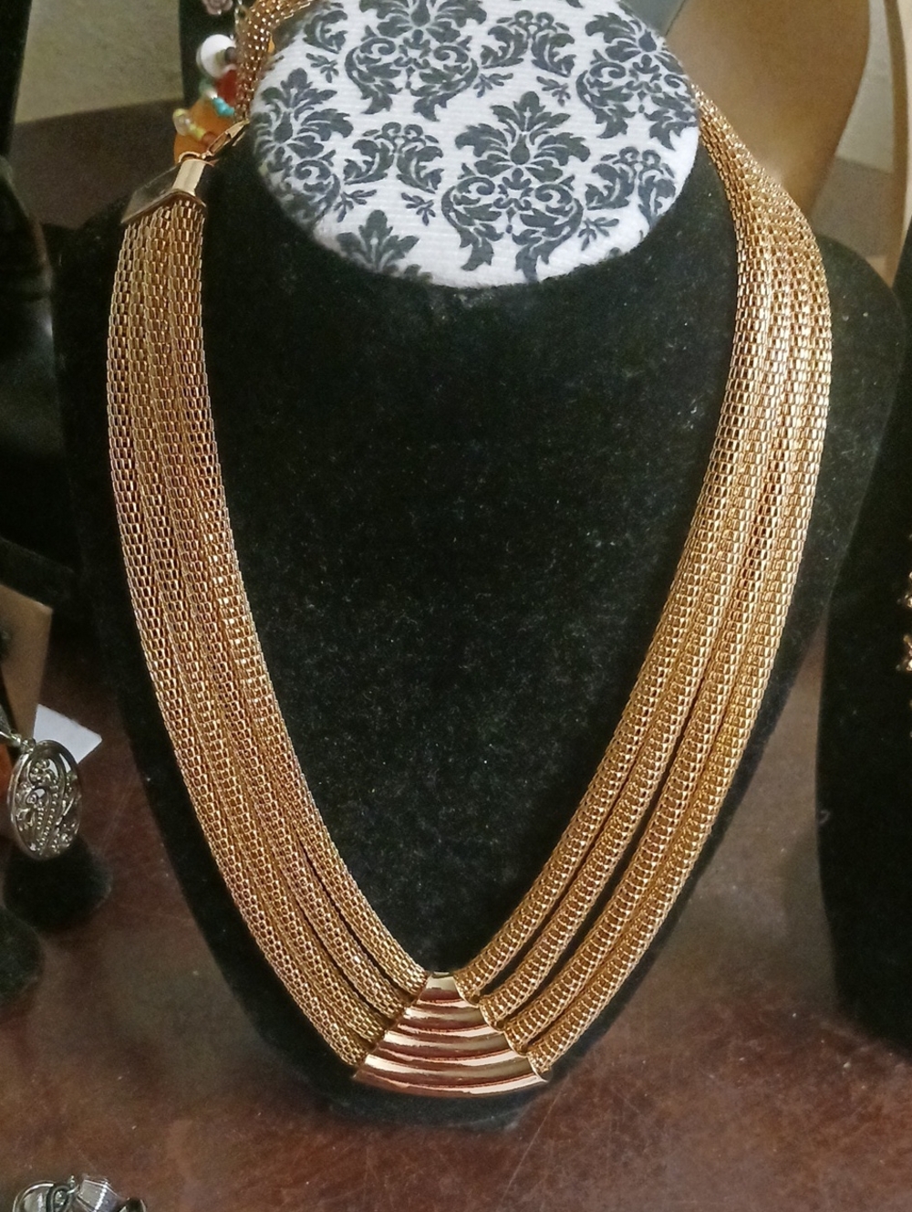 Elegant Multi-Strand Gold Tone Women’s Necklace
